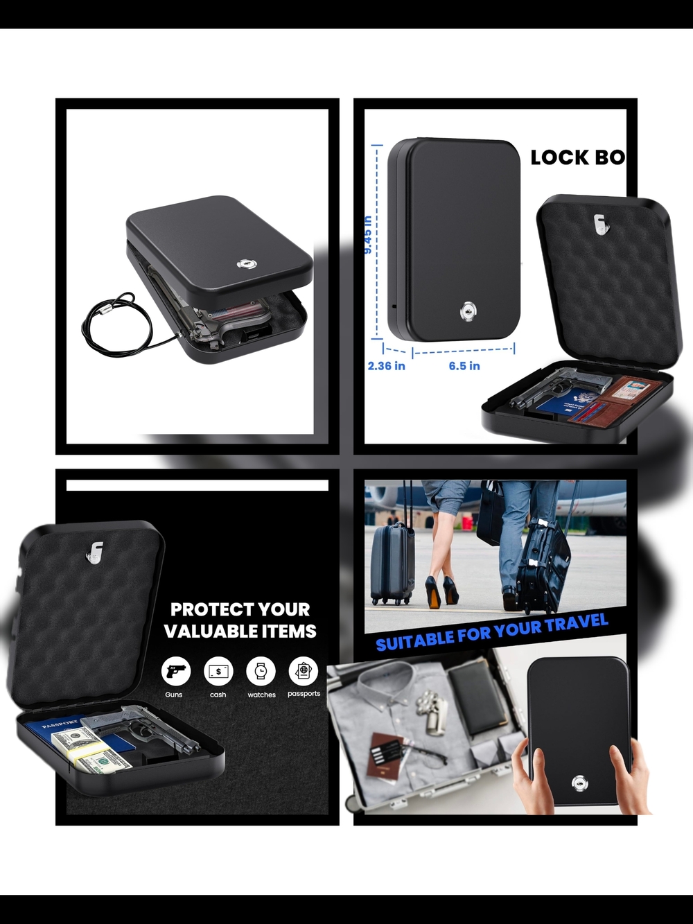 🔐Professional Gun Safe/ Travel Lock Box 🔒
